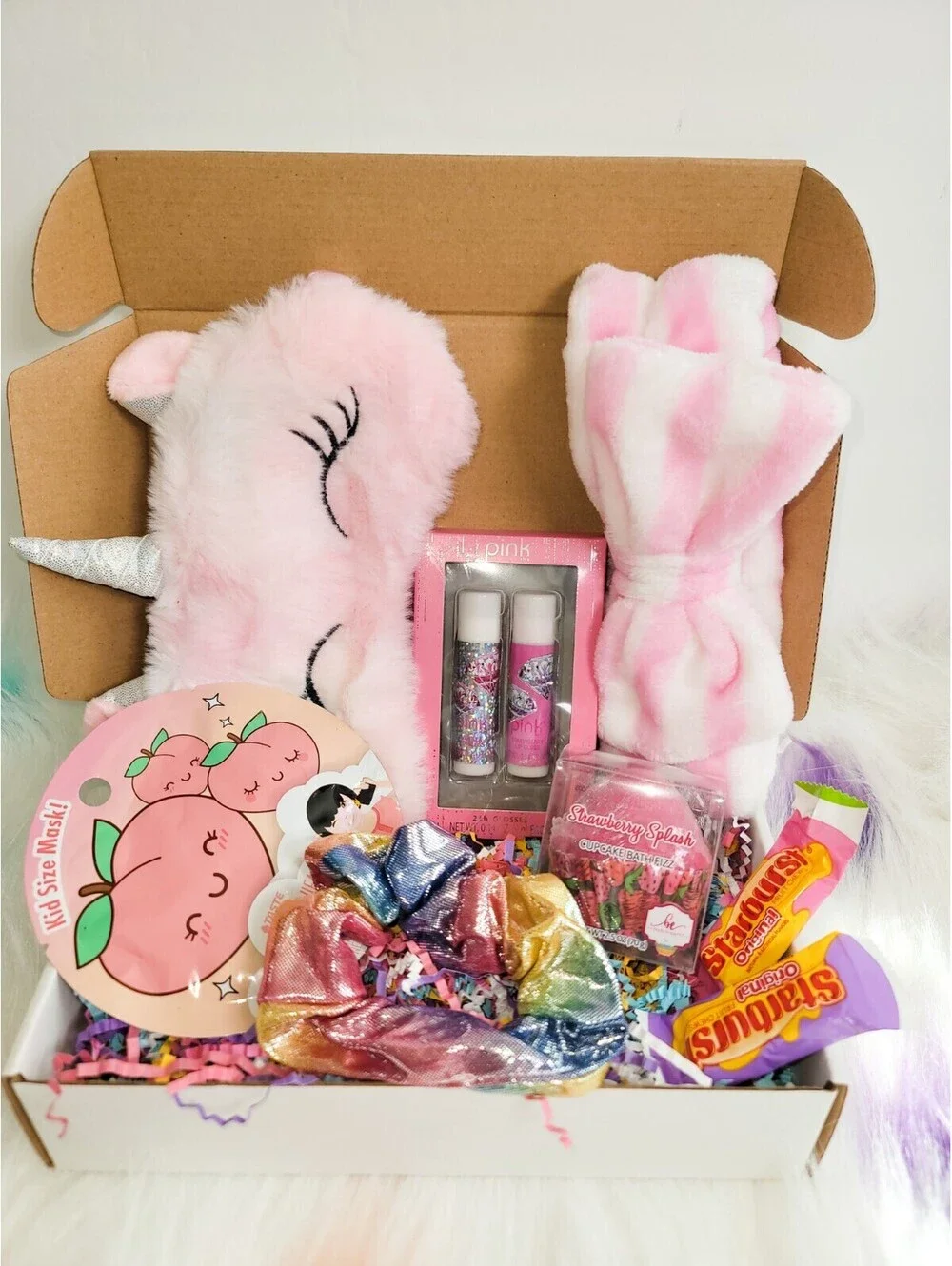 Pink Girls Gift Box with Relaxation and Self-Care Items